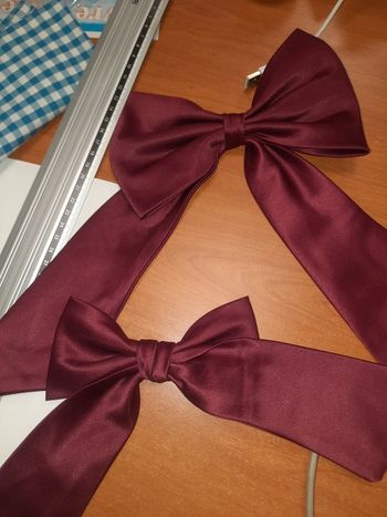 2 gros noeud bordeaux brillant