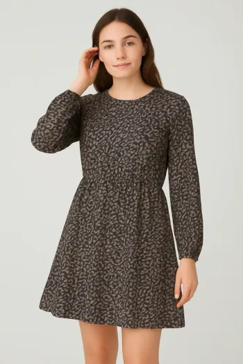 Robe à manches longues imprimer léopard taille s 36