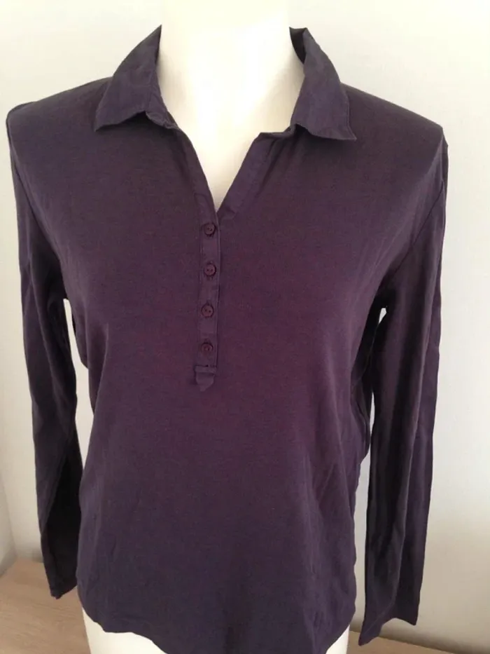 T-shirt col V chemise manches longues basic 40 Autre ton - photo numéro 2
