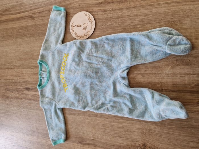 Pyjama / Dors-bien éponge/velours bleu TROPICOOL TQF - 6 mois