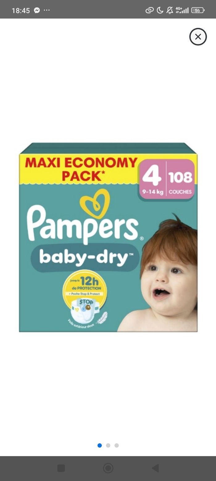 432 Couches Pampers taille 4 - photo numéro 2