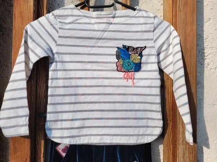 Ensemble billieblush velours bleu nuit 🕰 pantalon jogging et haut manches longues 6 ans - photo numéro 12