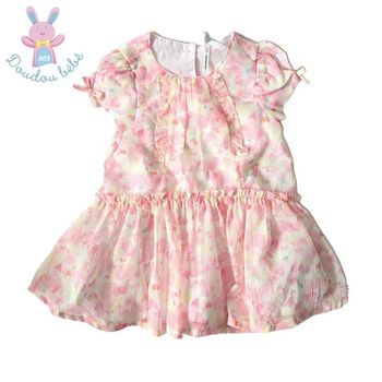 Robe à fleurs rose bébé fille 9 Mois été Orchestra