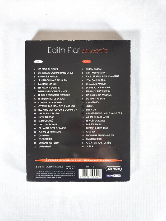 Édith Piaf : Coffret Collector "Souvenirs" (2 CD + Livret) - Très Bon État - photo numéro 2