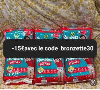 Six pack de couches Pampers taille 7 culotte