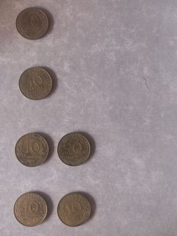Pièces de centimes de franc Année 90