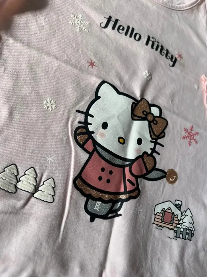 T shirt longues manches hello Kitty 4 ans rose - photo numéro 2