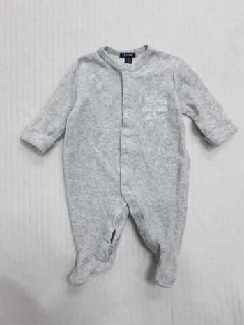 Pyjama 1 pièce gris Kiabi 1 mois