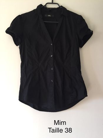 Chemise manches courtes noire Mim Taille 38