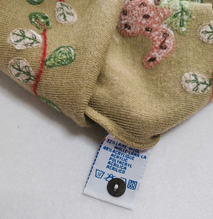 Robe  👣  vintage,  chaude, en laine,  brodée  du  pareil  au  même, dpam  6 mois - photo numéro 7