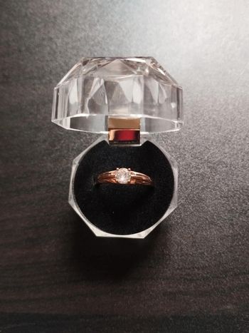 Bague vintage femme solitaire avec coffret cadeau