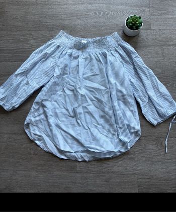 Haut femme rayé bleu clair et blanc – Taille 36 – H&M