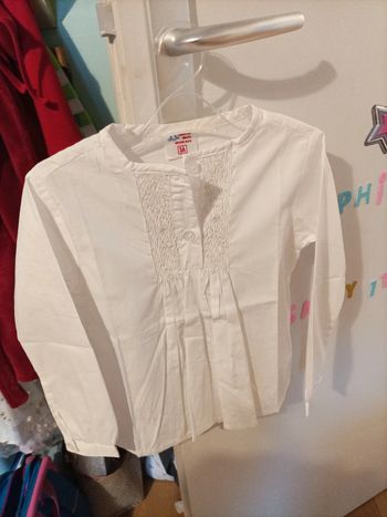 Blouse smocks blanche créatrice 3 ans neuve