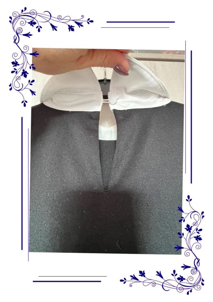 Robe droite noire col blanc 42 - photo numéro 2
