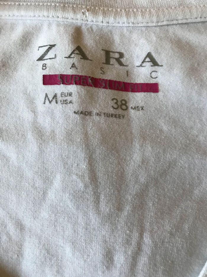 t-shirt manches longues Zara blanc - photo numéro 2
