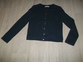 Veste sweat PETIT BATEAU bleu marine boutons dorés taille M TBE