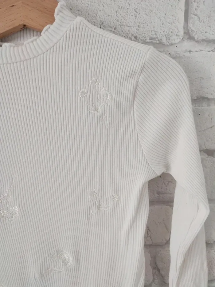 Sous-pull côtelé blanc Zara – 6 ans - photo numéro 2