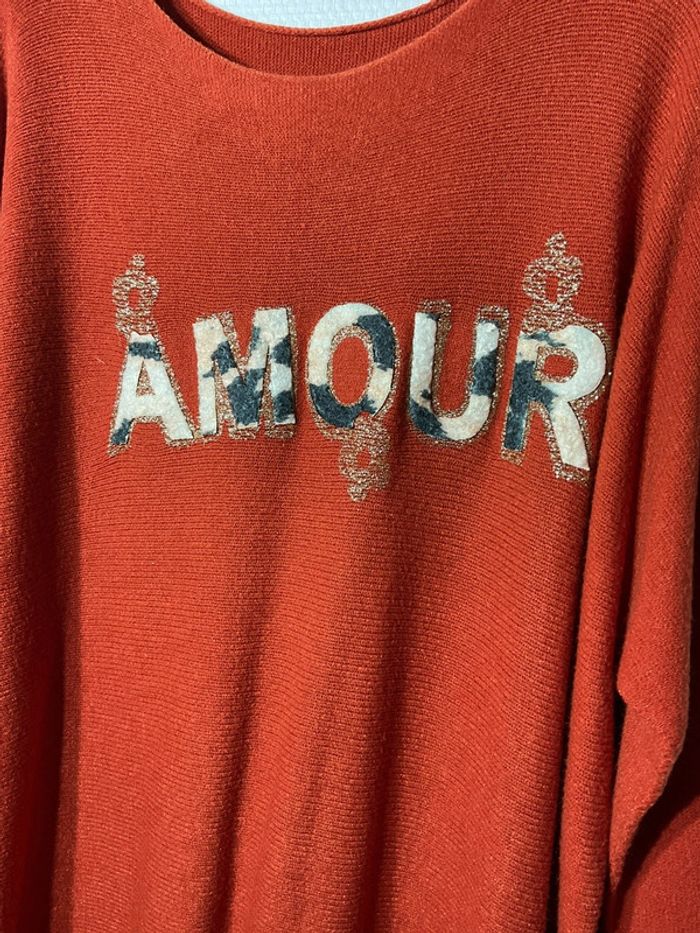 Pull « amour » femme taille unique (44-52)- vivichy - neuf avec étiquette - photo numéro 2