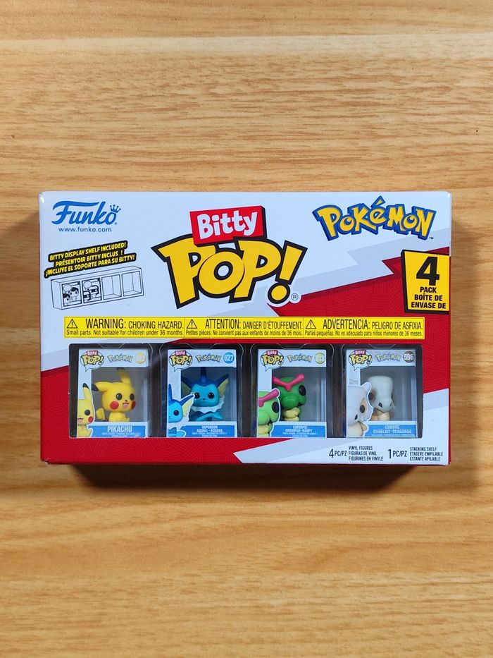 Boite De 4 Bitty Pop! Pokémon - Pikachu Vaporeon Caterpie Cubone