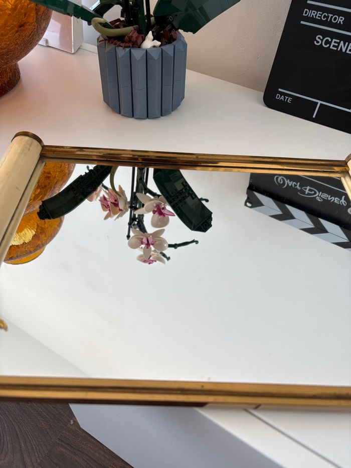 Plateau de service parchemin miroir art deco - bon état - photo numéro 4