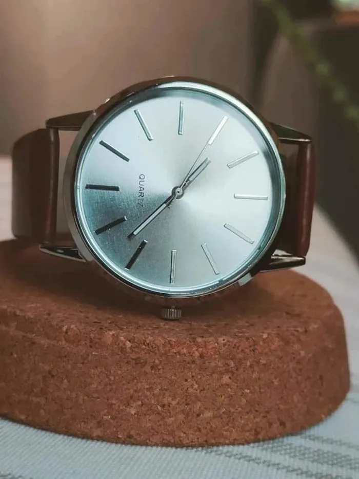 Montre marron argenté, classique men - photo numéro 2