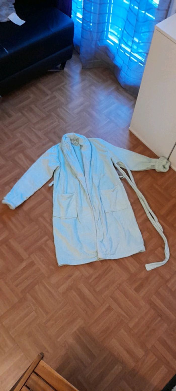 Robe de chambre peignoir bleu ciel