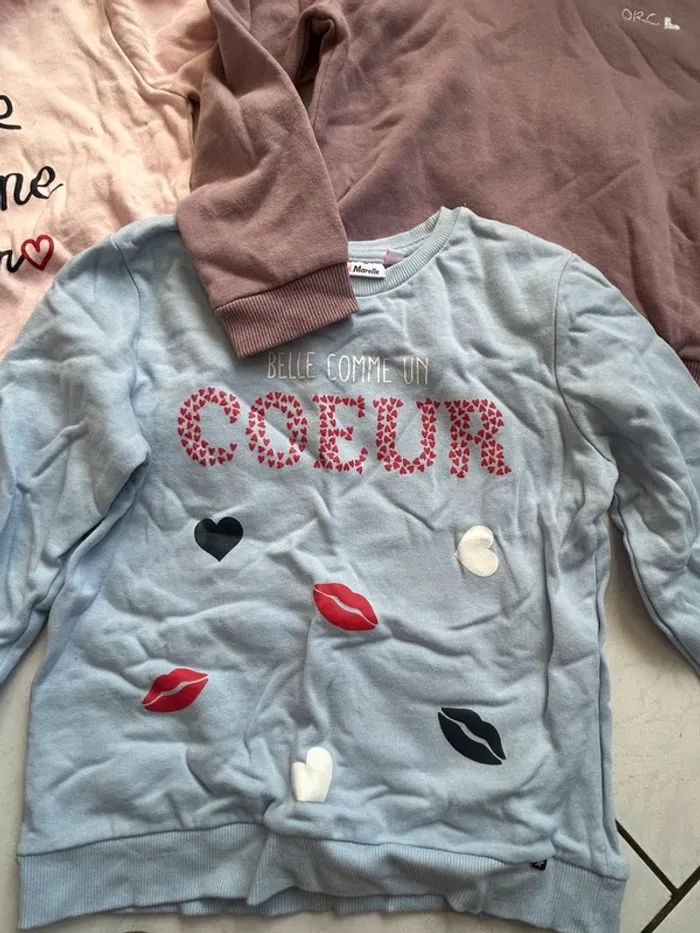 Lot de 3 sweats 8 ans cœur - photo numéro 2