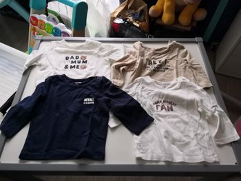 Lot de 4 tee-shirts manches longues 3 mois Kiabi