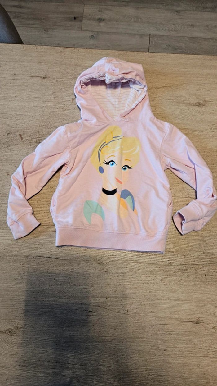 Sweat à capuche et manches longues, rose clair, Disney Princess, 5/6 ans, nickel