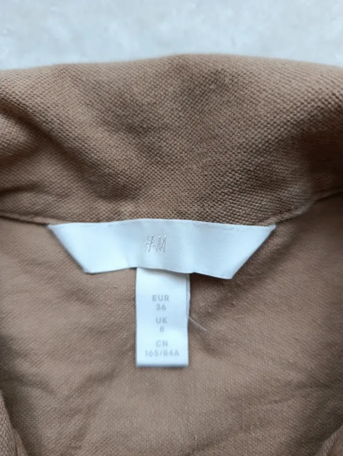 Combinaison H&M 36 beige marron ceinture assortie coton élasthanne - photo numéro 9