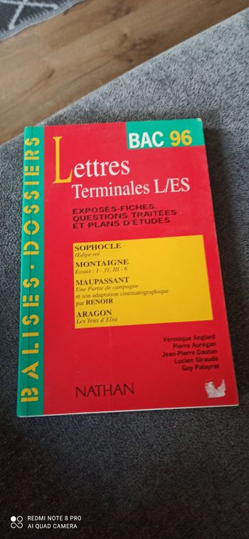 Livre lettres terminales  l /es