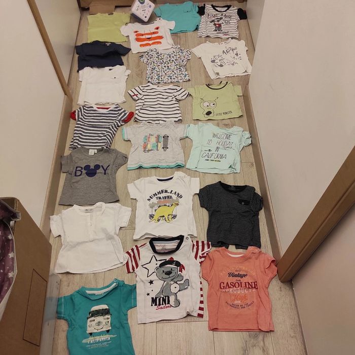 Lot 20 t-shirt manches courtes 6 mois 🤠