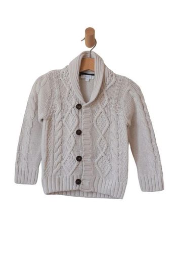 Pull / gilet col châle en grosse maille 100% coton - Jacadi 2 ans (88cm)