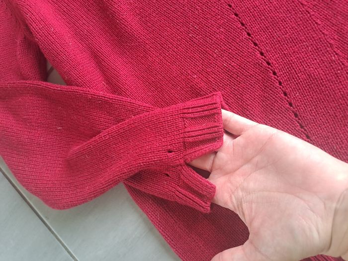 Pull rouge ajouré avec poche Équation Taille 3 - photo numéro 4