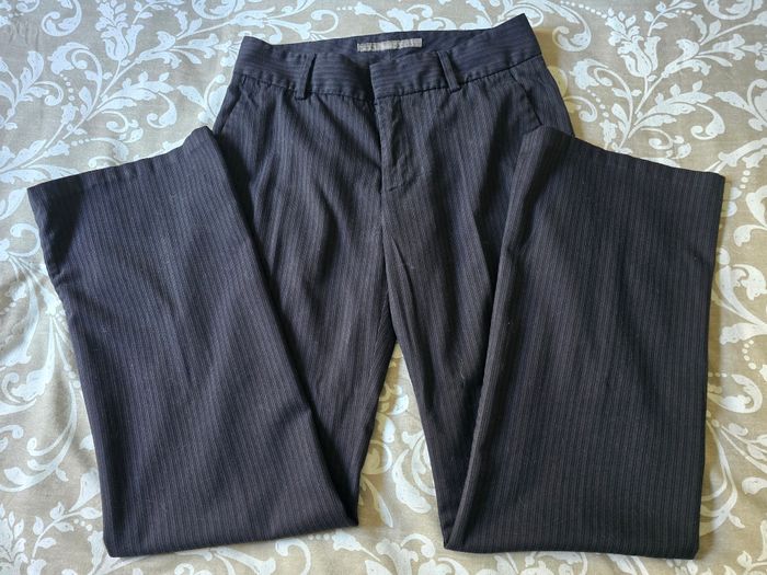 📌 Pantalon Zara Basic Noir Fines Rayures - photo numéro 6