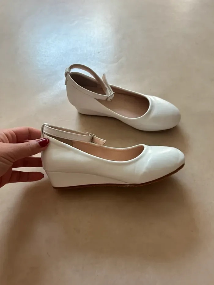 Chaussure blanche compense fille taille 30 chaussea - photo numéro 2