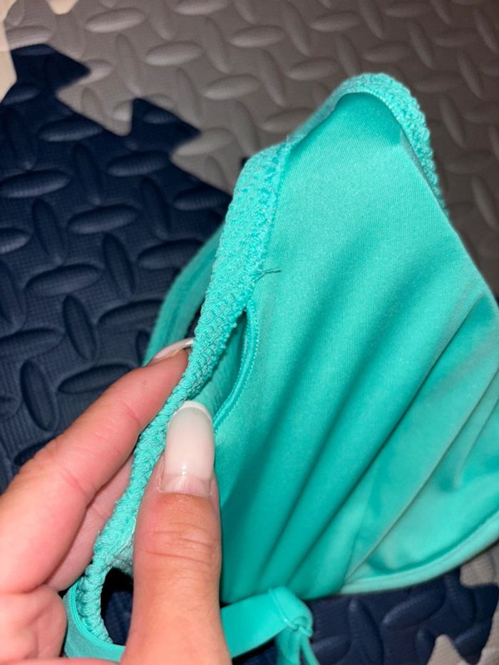 Lot / ensemble Maillot de bain 2 pièce bleu/vert texturé, corbeille - photo numéro 6