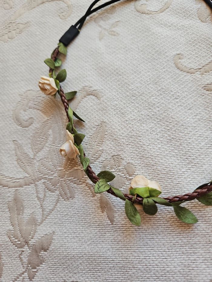 Diadème élastique fleurs - photo numéro 2