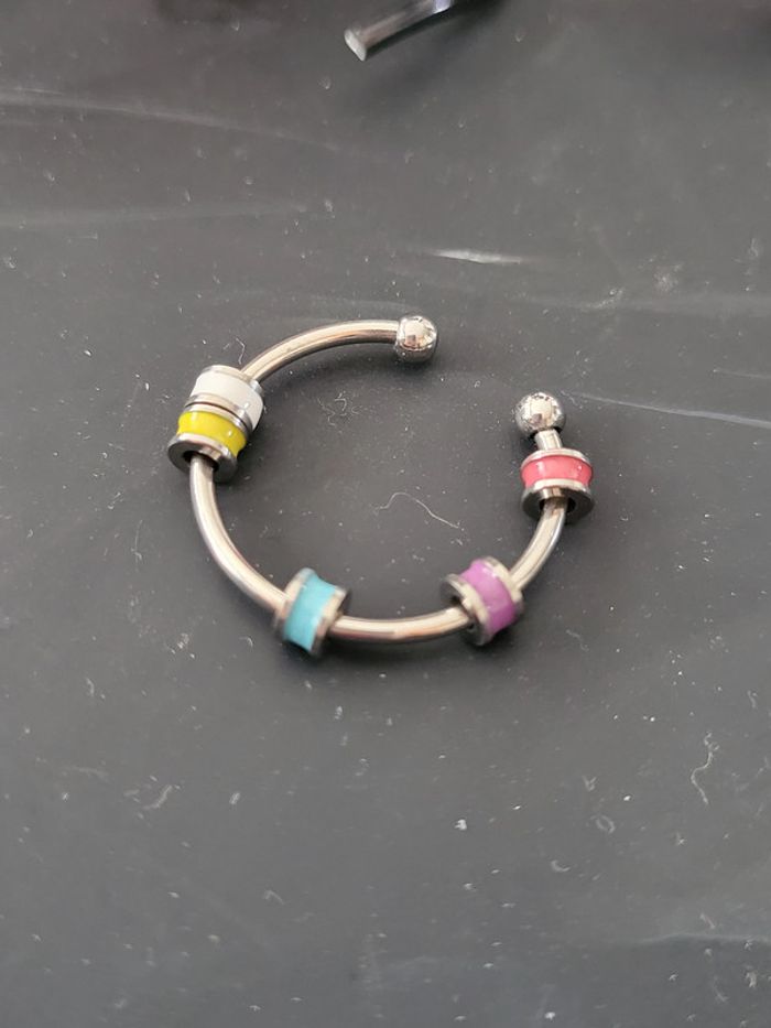 Bague acier inoxydable versicolore neuve ajustable