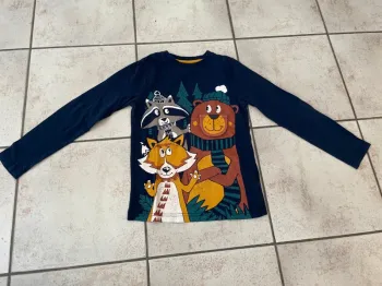 Teeshirt manches longues C&A 128cm animaux foret
