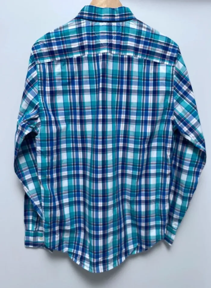 Chemise Tommy Hilfiger à manches longues checkered shirt blue Mens M - photo numéro 2