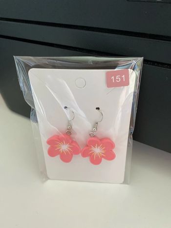 Boucles d’oreilles fleurs roses
