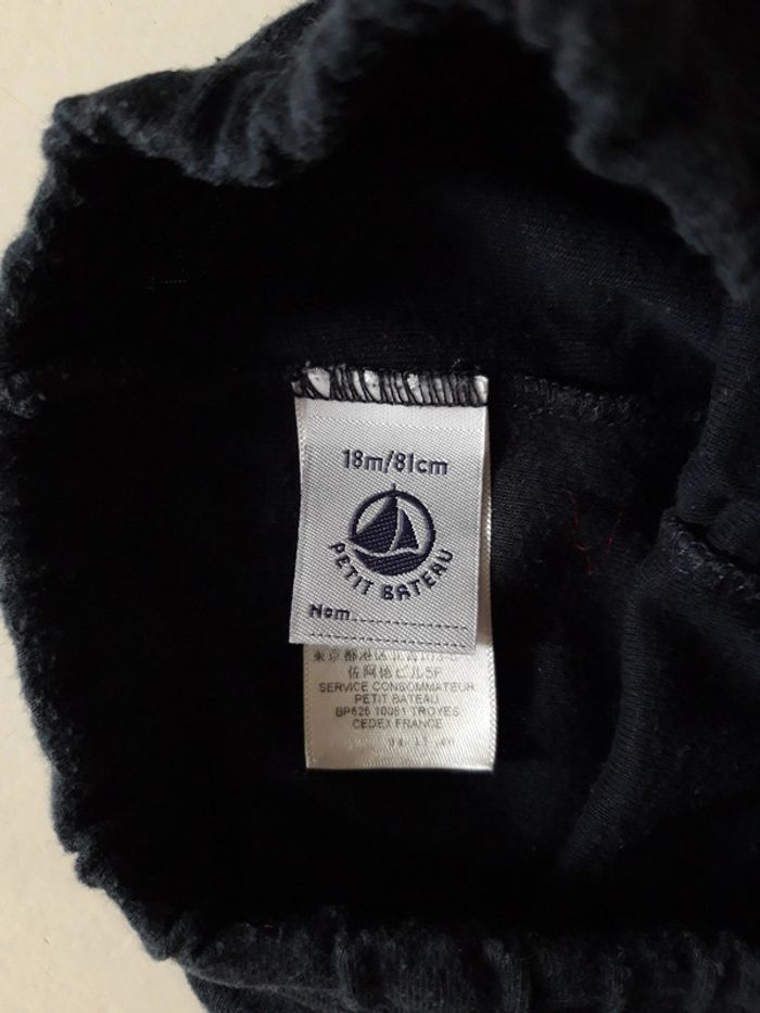 Pantalon stretch Petit Bateau bleu marine sombre 18mois, 81cm 1,5an 18 mois - photo numéro 2