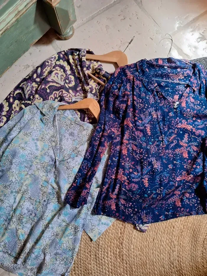 Lot de 3 chemisiers vintage - photo numéro 2