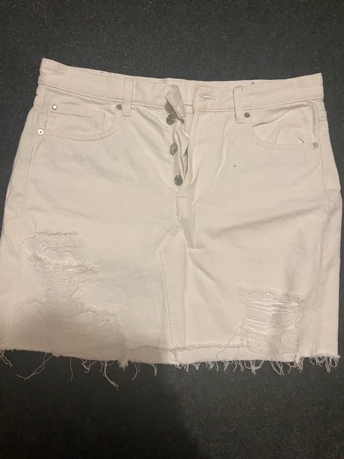 Jupe jeans blanc