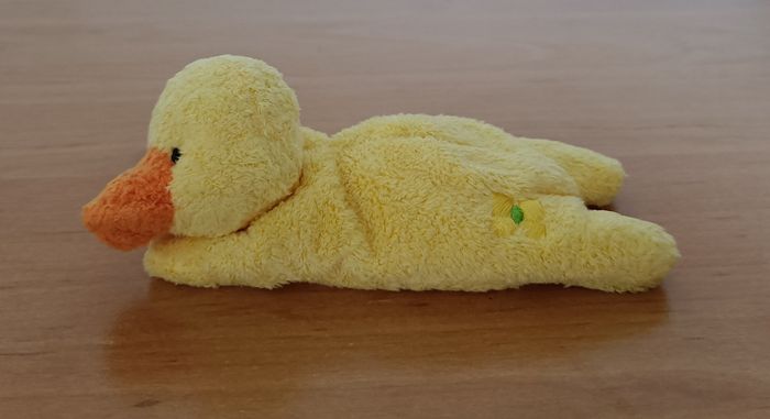 Peluche Doudou canard jaune. 15 cm - photo numéro 2