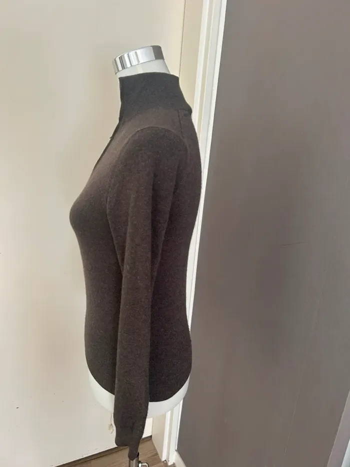 Frank Namani,pull marron femme, taille FR 36 100 % cachemire - photo numéro 4