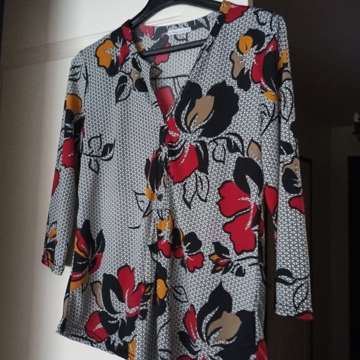 Blouse bohème Fleurie "Du Plaisir à la Mode" T36 acrylique 1 - photo numéro 7