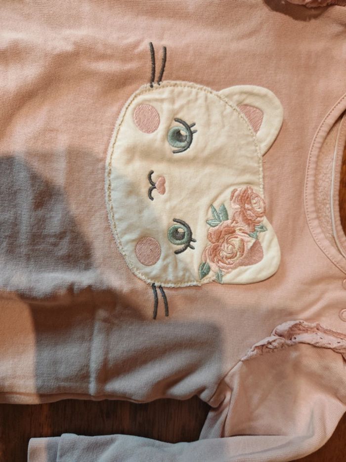 Pull rose chat fille taille 92 cm - photo numéro 2