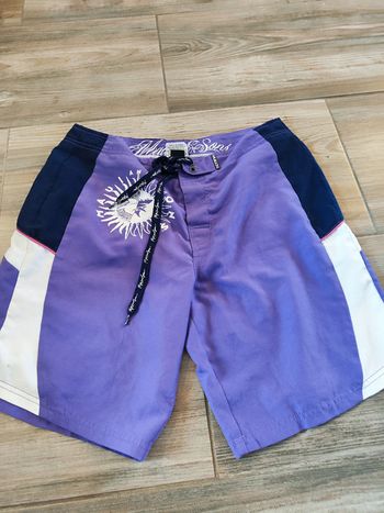 Short de bain violet bleu marine blanc Maui & Sons Taille M